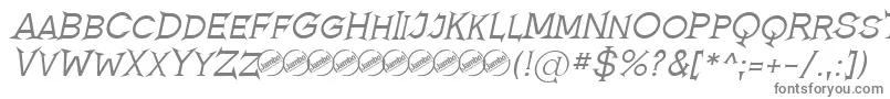 フォントRomanicumItalic – 白い背景に灰色の文字