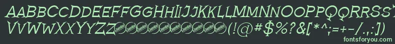 RomanicumItalic Font – Green Fonts on Black Background