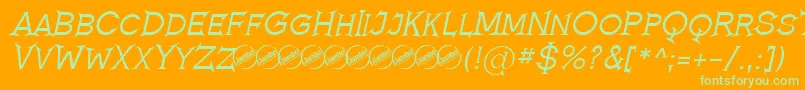 Шрифт RomanicumItalic – зелёные шрифты на оранжевом фоне