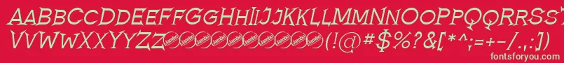 Czcionka RomanicumItalic – zielone czcionki na czerwonym tle