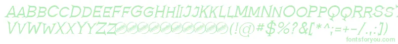 RomanicumItalic Font – Green Fonts on White Background