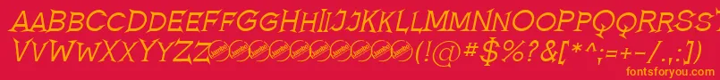 fuente RomanicumItalic – Fuentes Naranjas Sobre Fondo Rojo