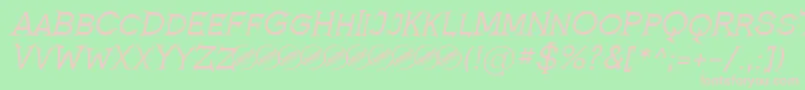 Fonte RomanicumItalic – fontes rosa em um fundo verde