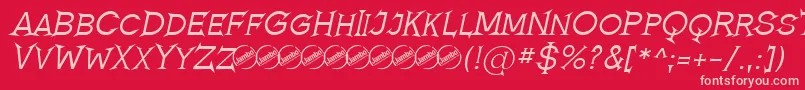 RomanicumItalic Font – Pink Fonts on Red Background