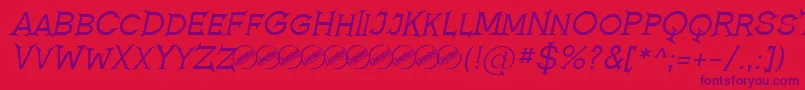 RomanicumItalic Font – Purple Fonts on Red Background