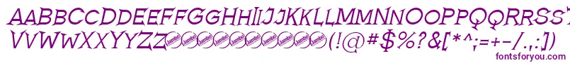 Czcionka RomanicumItalic – fioletowe czcionki
