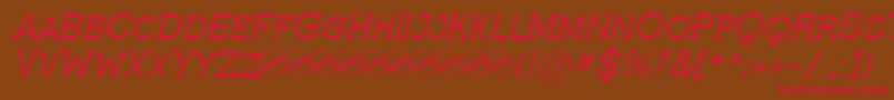 Fonte RomanicumItalic – fontes vermelhas em um fundo marrom