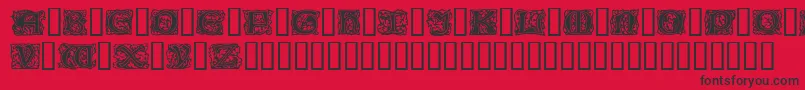 ChaucerianInitials Font – Black Fonts on Red Background