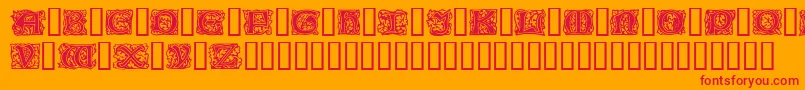 ChaucerianInitials Font – Red Fonts on Orange Background