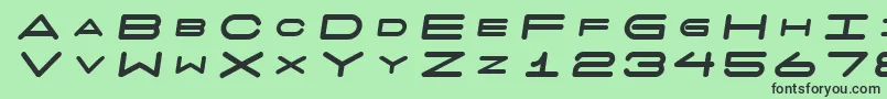 フォント7 Days Fat Oblique – 緑の背景に黒い文字