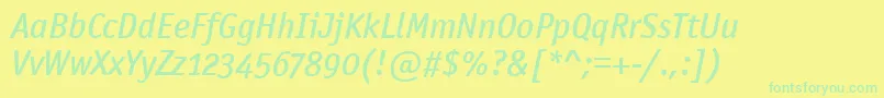 OfficinasanmdositcttРљСѓСЂСЃРёРІ Font – Green Fonts on Yellow Background