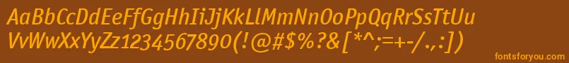 OfficinasanmdositcttРљСѓСЂСЃРёРІ Font – Orange Fonts on Brown Background