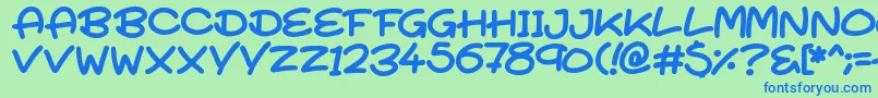 SuperTurnips Font – Blue Fonts on Green Background