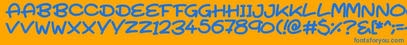 SuperTurnips Font – Blue Fonts on Orange Background