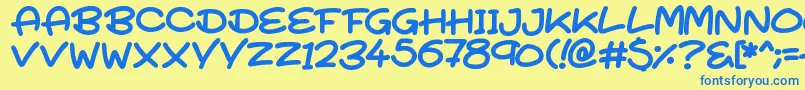 SuperTurnips Font – Blue Fonts on Yellow Background