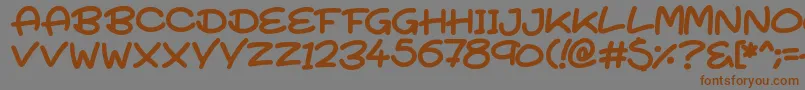 SuperTurnips-Schriftart – Braune Schriften auf grauem Hintergrund