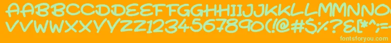 SuperTurnips Font – Green Fonts on Orange Background