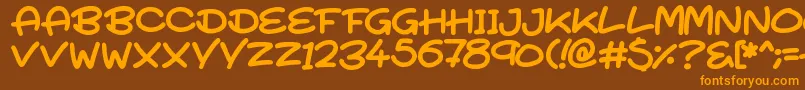 SuperTurnips Font – Orange Fonts on Brown Background