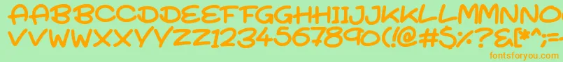 SuperTurnips Font – Orange Fonts on Green Background
