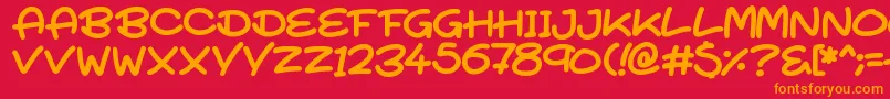 SuperTurnips Font – Orange Fonts on Red Background