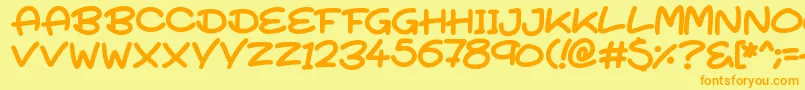 SuperTurnips Font – Orange Fonts on Yellow Background