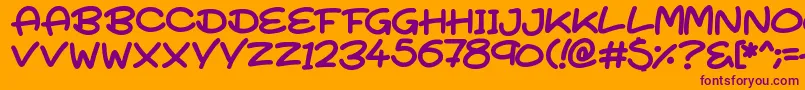 SuperTurnips Font – Purple Fonts on Orange Background