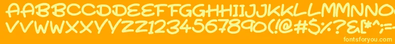 SuperTurnips Font – Yellow Fonts on Orange Background