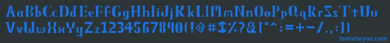 ObeliskMmxv11-Schriftart – Blaue Schriften auf schwarzem Hintergrund