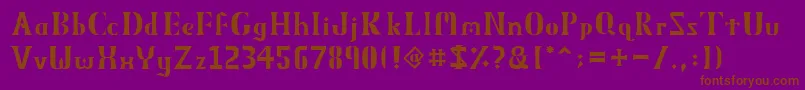 ObeliskMmxv11-fontti – ruskeat fontit violetilla taustalla