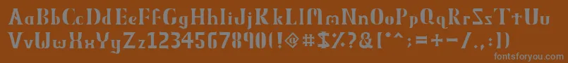 フォントObeliskMmxv11 – 茶色の背景に灰色の文字