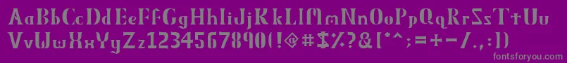 フォントObeliskMmxv11 – 紫の背景に灰色の文字