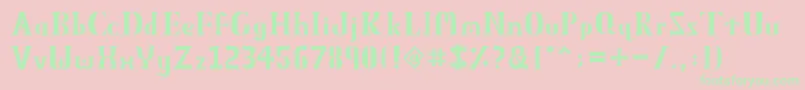 Fonte ObeliskMmxv11 – fontes verdes em um fundo rosa