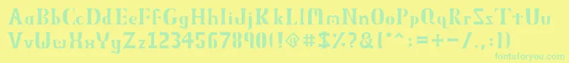 ObeliskMmxv11 Font – Green Fonts on Yellow Background