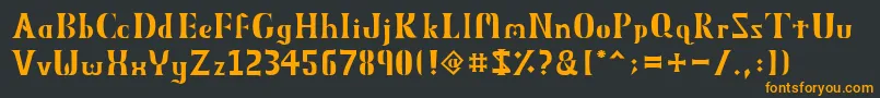 ObeliskMmxv11 Font – Orange Fonts on Black Background