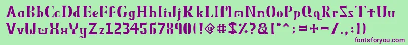 ObeliskMmxv11 Font – Purple Fonts on Green Background