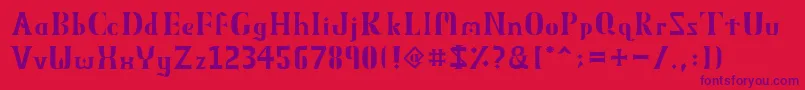 フォントObeliskMmxv11 – 赤い背景に紫のフォント