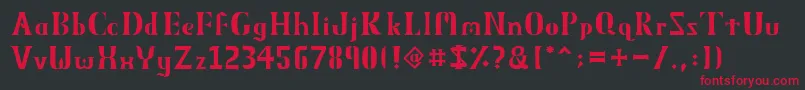 フォントObeliskMmxv11 – 黒い背景に赤い文字
