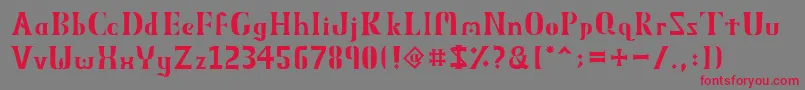 フォントObeliskMmxv11 – 赤い文字の灰色の背景