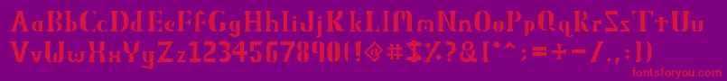 Fonte ObeliskMmxv11 – fontes vermelhas em um fundo violeta