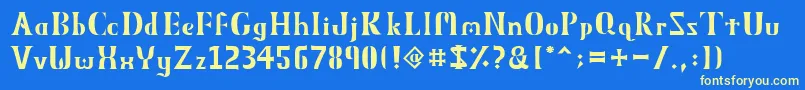 ObeliskMmxv11 Font – Yellow Fonts on Blue Background