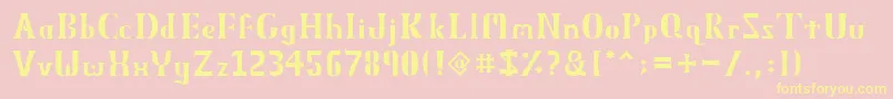 フォントObeliskMmxv11 – 黄色のフォント、ピンクの背景