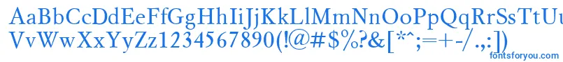 フォントMsl1 – 白い背景に青い文字