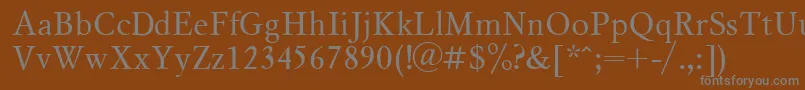 フォントMsl1 – 茶色の背景に灰色の文字