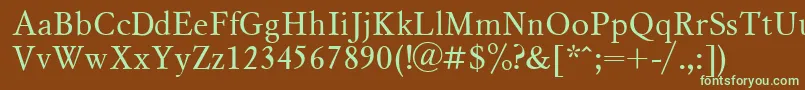 Msl1-fontti – vihreät fontit ruskealla taustalla