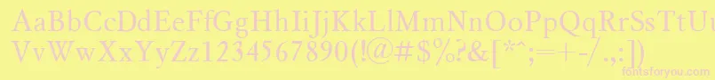 Msl1-fontti – vaaleanpunaiset fontit keltaisella taustalla