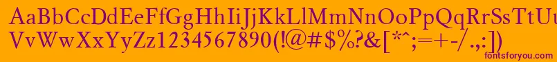 Msl1-Schriftart – Violette Schriften auf orangefarbenem Hintergrund