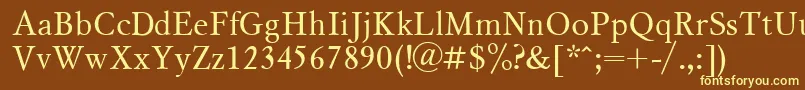 Msl1-fontti – keltaiset fontit ruskealla taustalla