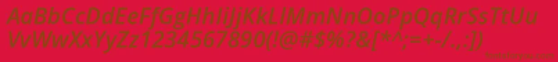 Opensans Semibolditalic Font – Brown Fonts on Red Background