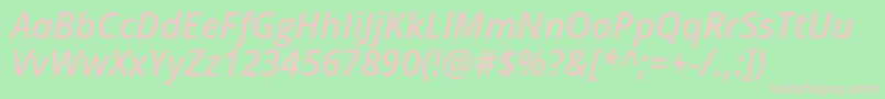 Opensans Semibolditalic Font – Pink Fonts on Green Background