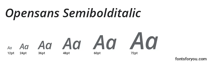 Opensans Semibolditalic Font Sizes
